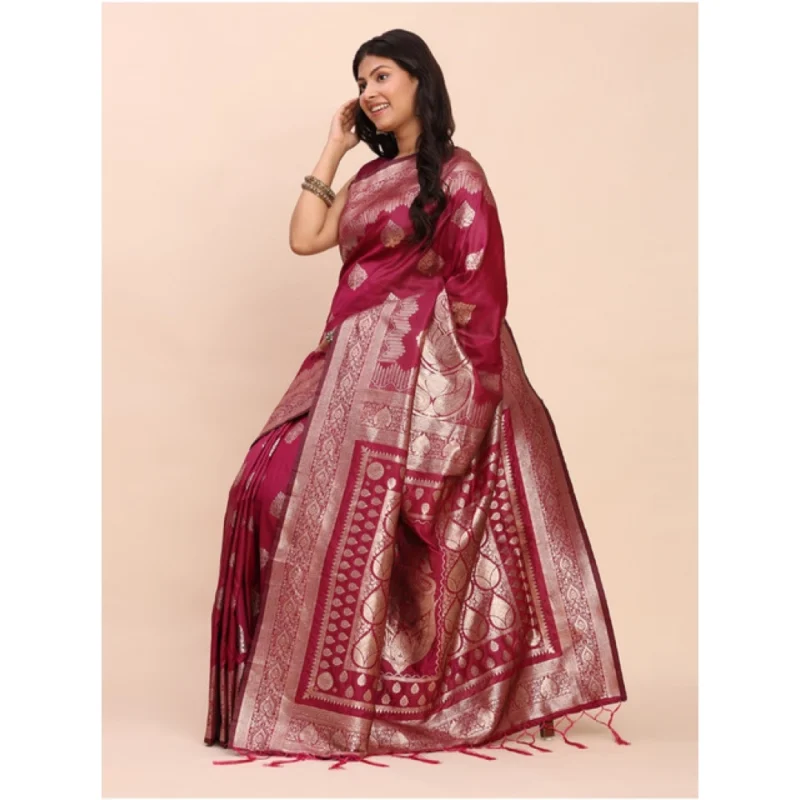 PID-65273-Women-s-Banarasi-Silk-Printed-Saree-With-Unstitched-Blouse-5-5-Mtr-Magenta-3-1000x1000-1.webp Generic Women's Banarasi Silk Printed Saree With Unstitched Blouse 5.5Mtr (Magenta)