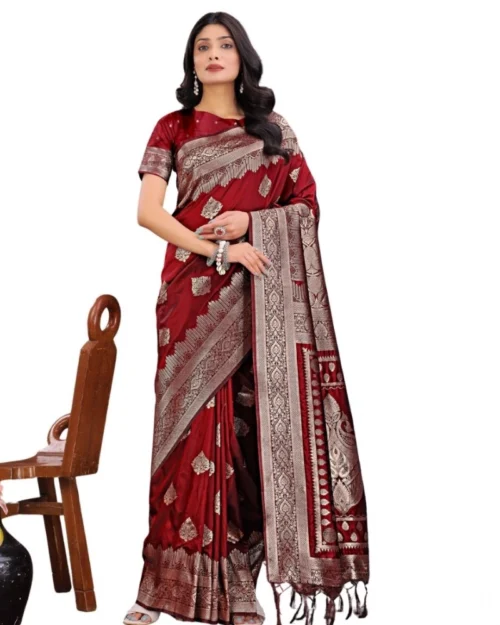 PID-65290-Women-s-Silk-Printed-Saree-With-Unstitched-Blouse-5-5-Mtr-Maroon-1-1000x1000-1.webp Generic Women's Silk Printed Saree With Unstitched Blouse 5.5Mtr (Maroon)