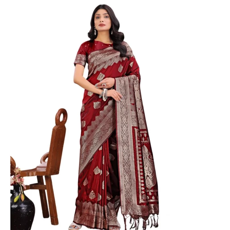 PID-65290-Women-s-Silk-Printed-Saree-With-Unstitched-Blouse-5-5-Mtr-Maroon-1-1000x1000-1.webp Generic Women's Silk Printed Saree With Unstitched Blouse 5.5Mtr (Maroon)