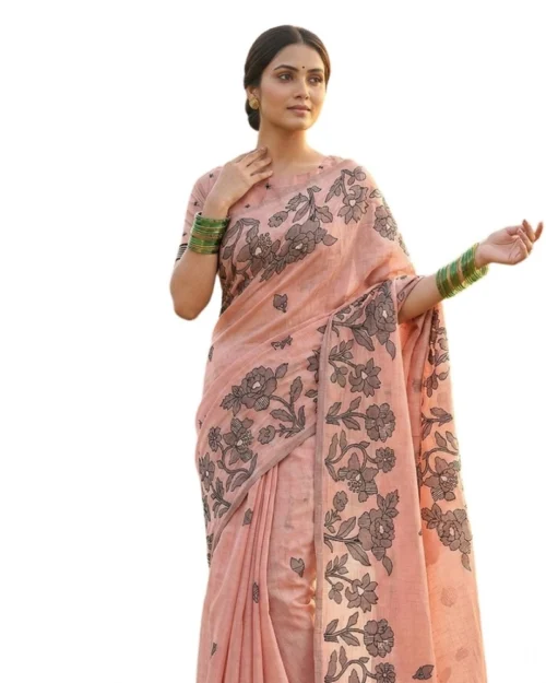 PID-65300-Women-s-Linen-Cotton-Printed-Saree-With-Unstitched-Blouse-5-5-Mtr-Peach-1-1000x1000-2.webp Generic Women's Linen Cotton Printed Saree With Unstitched Blouse 5.5Mtr (Orange)