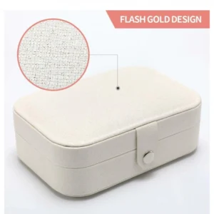 Generic PU Leather Solid Jewelry Storage Box (White-Cream)