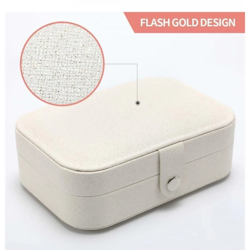 Generic PU Leather Solid Jewelry Storage Box (White-Cream)