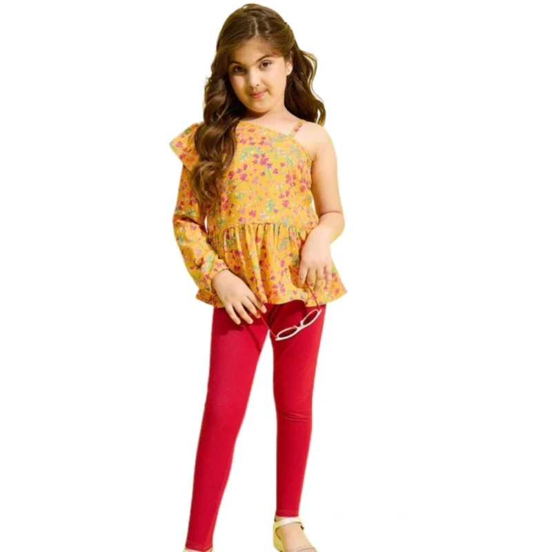 PID-66003-Girl-s-One-Shoulder-Pattern-Floral-Jeggings-Set-Yellow-Red-1-1000x1000-1.webp Generic Girl's Polyester Floral One Shoulder Jeggings Set (Yellow-Red)