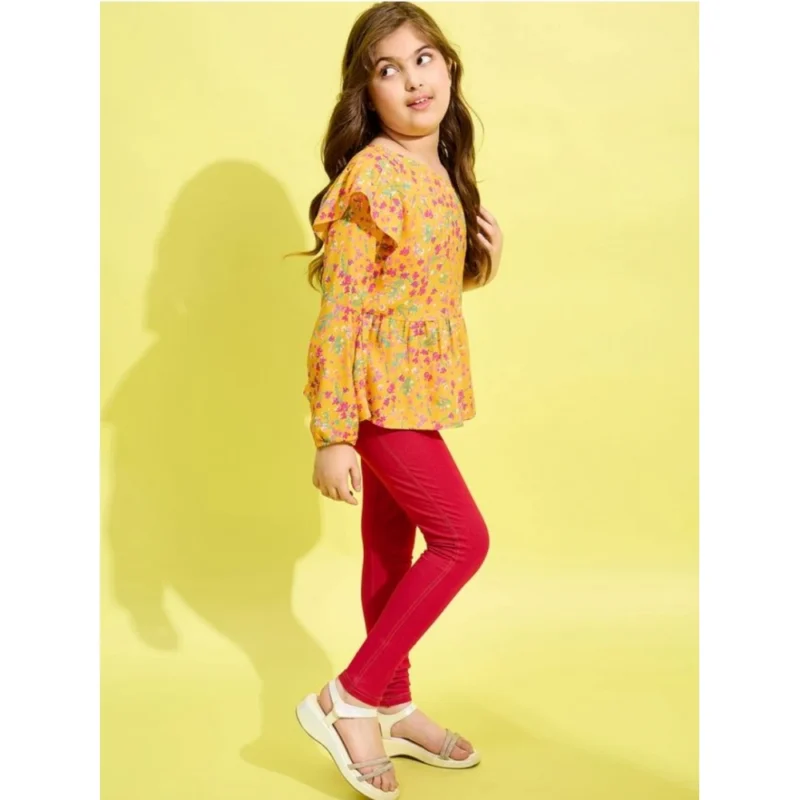 PID-66003-Girl-s-One-Shoulder-Pattern-Floral-Jeggings-Set-Yellow-Red-4-1000x1000-1.webp Generic Girl's Polyester Floral One Shoulder Jeggings Set (Yellow-Red)