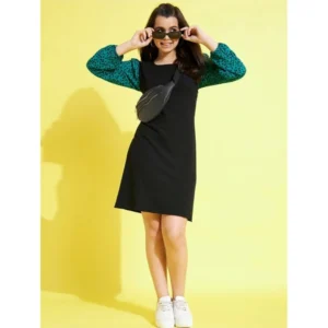 PID-66043-Girl-s-Long-Sleeves-Printed-Dress-Black-Green-4-1000x1000-1.webp Generic Girl's Polyester Printed Long Sleeves Dress (Black-Green)