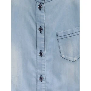 Generic Girl's Denim Embellished Sleeveless Jumpsuit (Blue)