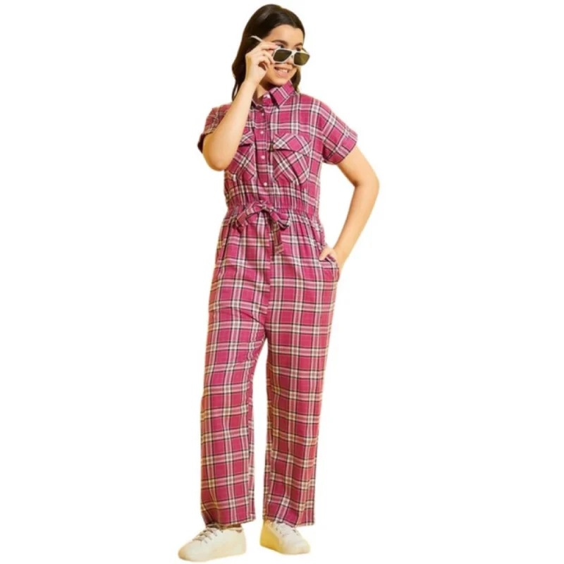 PID-66117-Girl-s-Short-Sleeves-Checkered-Jumpsuit-Pink-1-1000x1000-1.webp Generic Girl's Cotton Checkered Short Sleeves Jumpsuit (Pink)