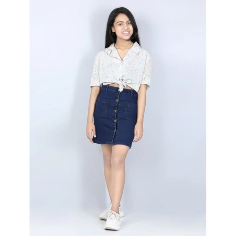 PID-66167-Girl-s-Buttoned-Skirt-Blue-2-1000x1000-1.webp Generic Girl's Denim Solid Buttoned Skirt (Navy Blue)