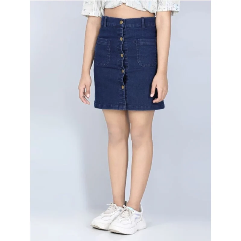 PID-66167-Girl-s-Buttoned-Skirt-Blue-3-1000x1000-1.webp Generic Girl's Denim Solid Buttoned Skirt (Navy Blue)