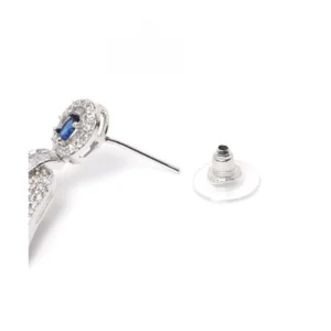 Generic Women's Brass Silver Plated Drop Earrings (Blue)