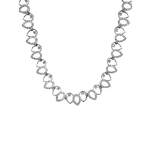 Generic Women's Brass Silver Plated Necklace set (Silver)