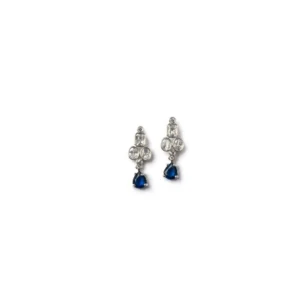 Generic Women's Brass Silver Plated Necklace set (Blue)