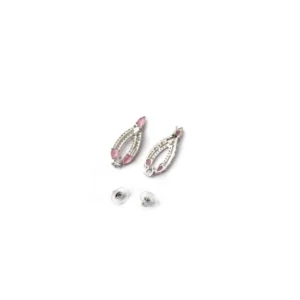 Generic Women's Brass Silver Plated Necklace set (Pink)