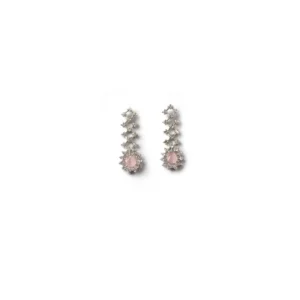 Generic Women's Brass Silver Plated Necklace set (Pink)