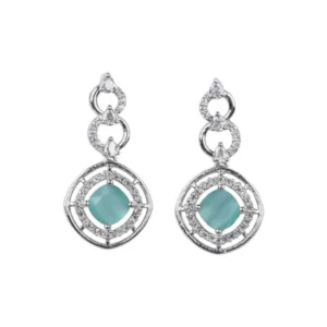 Generic Women's Brass Silver Plated Necklace set (Turquoise)