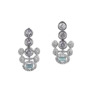 Generic Women's Brass Silver Plated Necklace set (Turquoise)