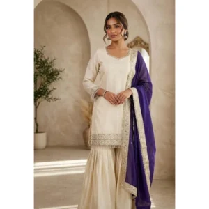 PID-66485-Women-s-Silk-Embroidered-3-4th-Sleeve-Round-Kurti-With-Palazzo-and-Dupatta-Set-Cream-1-1000x1000-1.webp Generic Women's Silk Embroidered 3/4th Sleeve V-Neck Kurti With Sharara Pant and Dupatta Set (Cream & Purple)