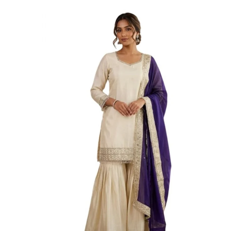 PID-66485-Women-s-Silk-Embroidered-3-4th-Sleeve-Round-Kurti-With-Palazzo-and-Dupatta-Set-Cream-5-1000x1000-1.webp Generic Women's Silk Embroidered 3/4th Sleeve V-Neck Kurti With Sharara Pant and Dupatta Set (Cream & Purple)