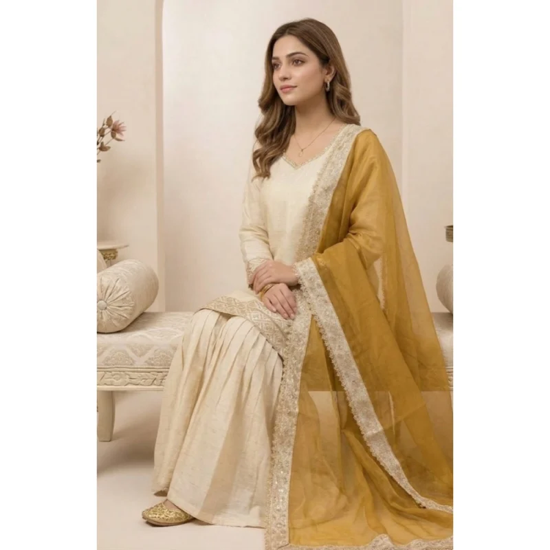 PID-66487-Women-s-Silk-Embroidered-3-4th-Sleeve-Round-Kurti-With-Palazzo-and-Dupatta-Set-Cream-3-1000x1000-1.webp Generic Women's Silk Embroidered 3/4th Sleeve V-Neck Kurti With Sharara Pant and Dupatta Set (Cream & Yellow)