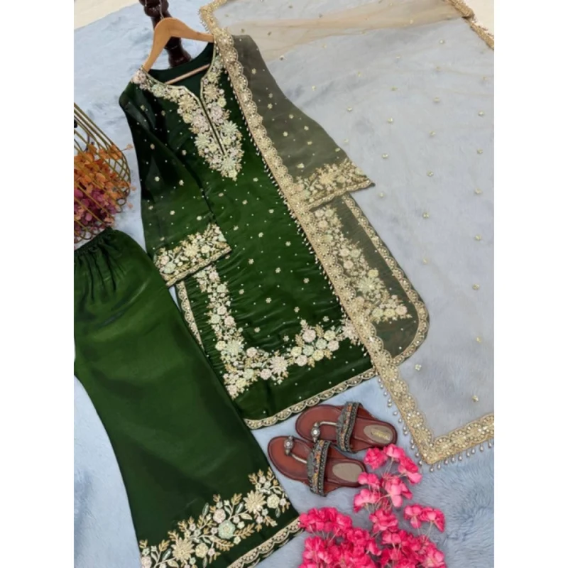 PID-66494-Women-s-Silk-Embroidered-3-4th-Sleeve-Round-Kurti-With-Palazzo-and-Dupatta-Set-Dark-Gree-1000x1000-3.webp Generic Women's Silk Embroidered 3/4th Sleeve Round Kurti With Palazzo Pant and Dupatta Set (Dark Green)