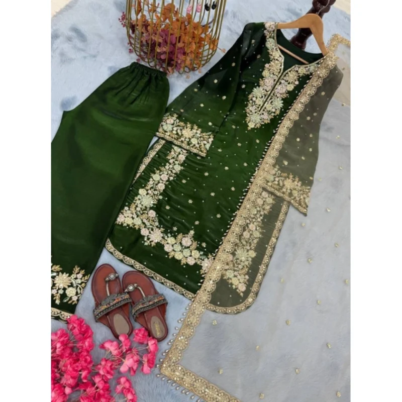 PID-66494-Women-s-Silk-Embroidered-3-4th-Sleeve-Round-Kurti-With-Palazzo-and-Dupatta-Set-Dark-Gree-1000x1000-4.webp Generic Women's Silk Embroidered 3/4th Sleeve Round Kurti With Palazzo Pant and Dupatta Set (Dark Green)