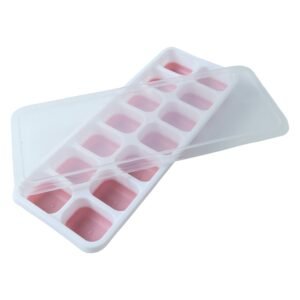 PinkIceCubeTrays-04.jpg Plastic Ice Cube Tray � Durable with Lid for Easy Freezing