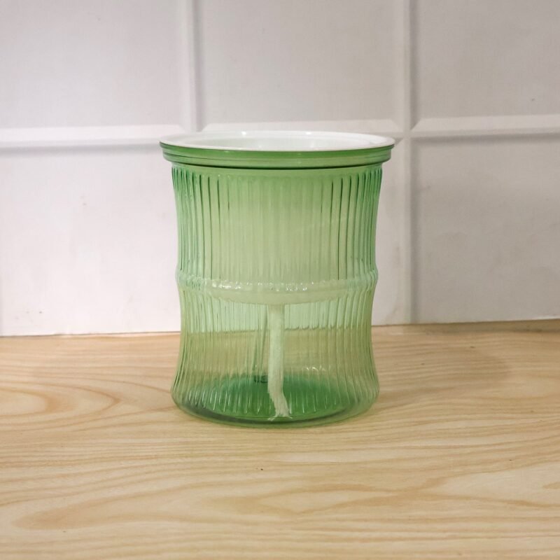 Self-Watering Bamboo Style Plastic Flower Pot � Easy Indoor Plant Care