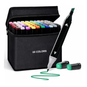 Generic Plastic 60Pcs Colors Art Markers Sketch Pen Dual Tip Artist Art Marker (Multicolor )
