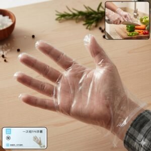 Disposable Plastic Gloves � Food-safe 100-piece pack for hygiene