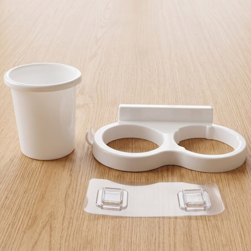 Wall Mounted Toothbrush Holder Set � Space-Saving Bathroom Organizer
