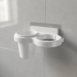 Wall Mounted Toothbrush Holder Set � Space-Saving Bathroom Organizer