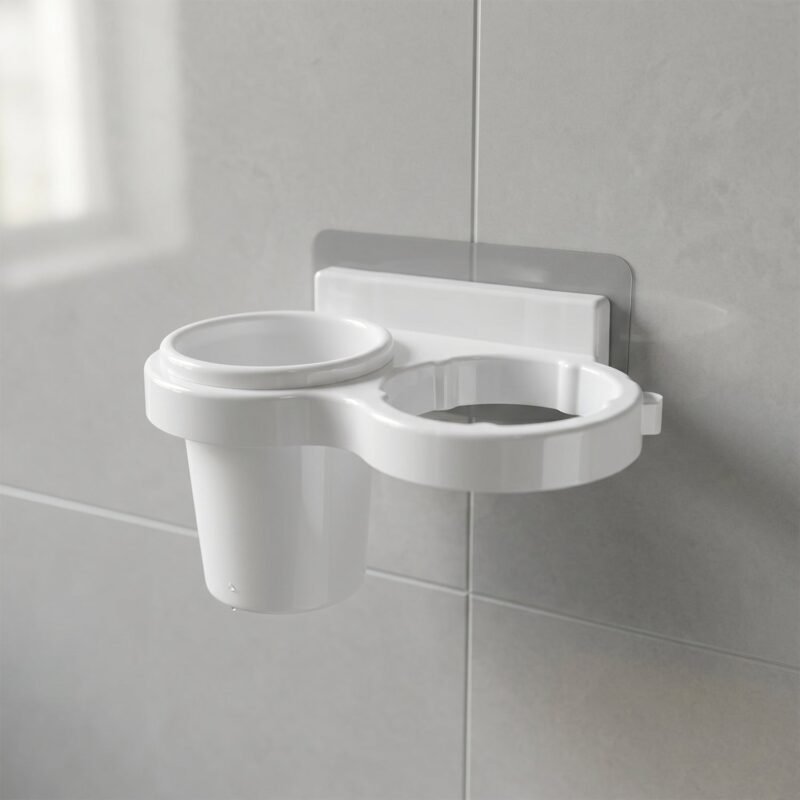 Wall Mounted Toothbrush Holder Set � Space-Saving Bathroom Organizer