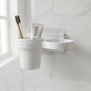 Wall Mounted Toothbrush Holder Set � Space-Saving Bathroom Organizer