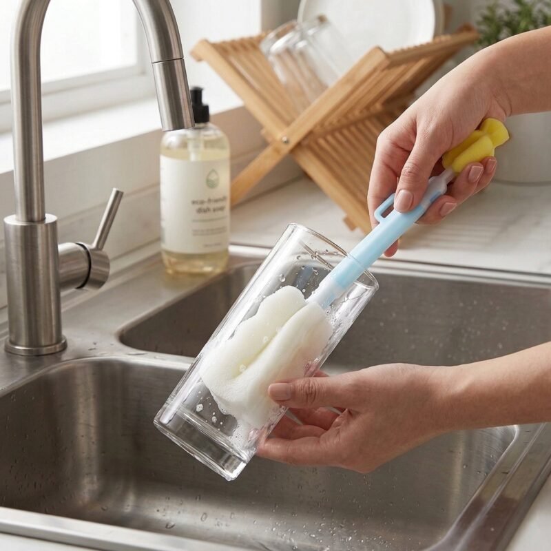 PlasticCleaningSet-03.jpg Multipurpose Bottle Cleaning Brush – Long Handle Soft Sponge for Easy Reach