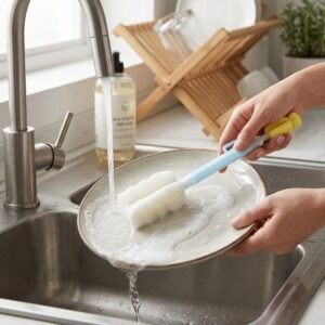 PlasticCleaningSet-05.jpg Multipurpose Bottle Cleaning Brush – Long Handle Soft Sponge for Easy Reach