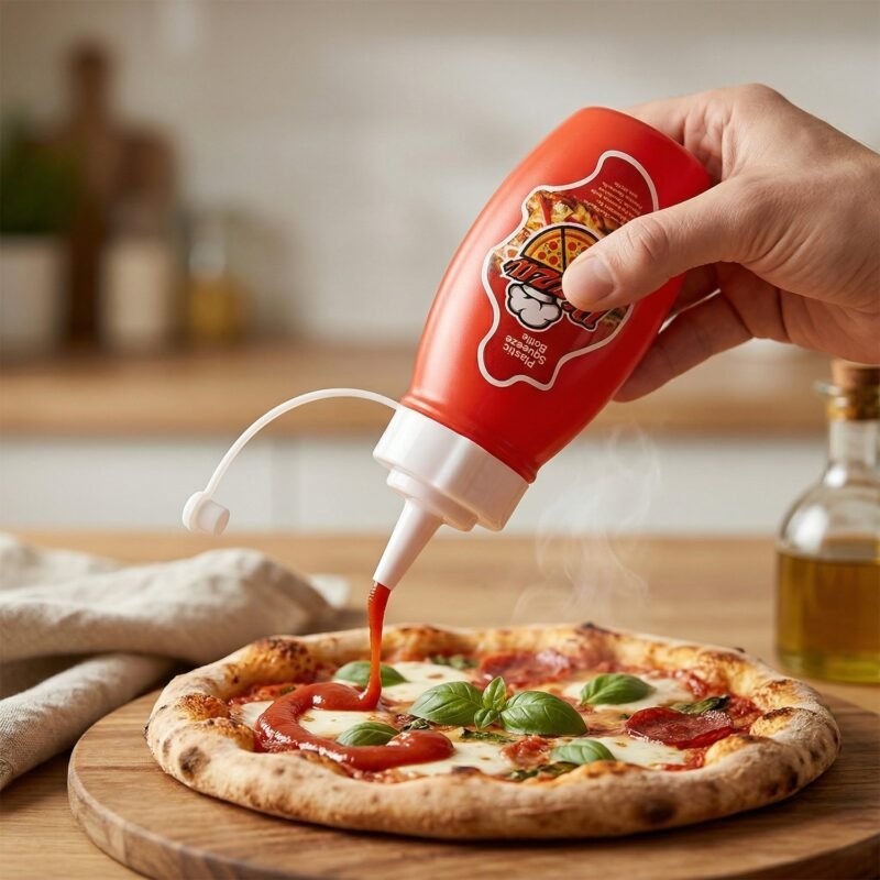 PlasticSauceBottle-03.jpg Small Plastic Squeeze Sauce Bottle � Easy dispensing for condiments