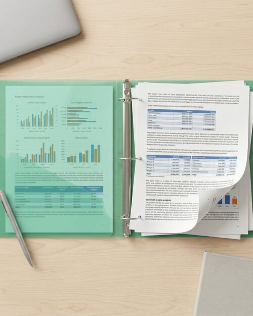 A4 Size Transparent Ring Binder Folder � Durable for Document Organization