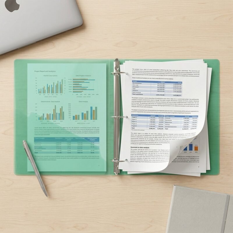 A4 Size Transparent Ring Binder Folder � Durable for Document Organization