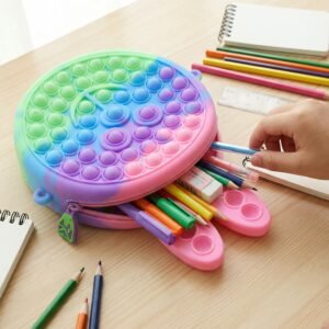 Cute Caterpillar Shape Pop It Pencil Pouch – Colorful & Stress-Relief