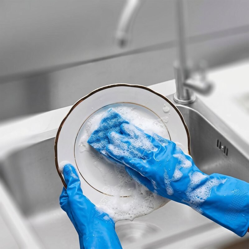 ReusableRubberGloves-03.jpg Waterproof Rubber Cleaning Gloves � Reusable & Durable for Household Tasks