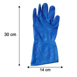 ReusableRubberGloves-size.jpg Waterproof Rubber Cleaning Gloves � Reusable & Durable for Household Tasks