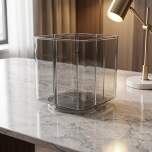 Desk Organizer � 360� Rotating Acrylic Pen Stand for Workspace