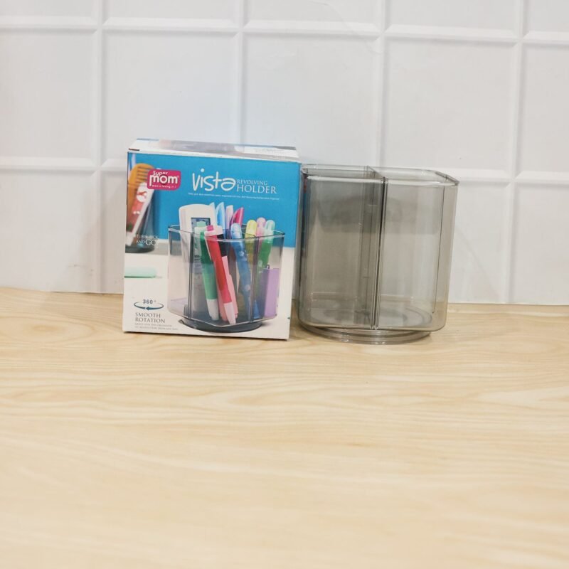 Desk Organizer � 360� Rotating Acrylic Pen Stand for Workspace
