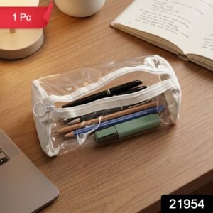 Round-Transparent-Pouch-WOSKU-02.jpg Transparent PVC Pencil Case � Stylish & Durable Stationery Organizer