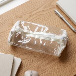 RoundTransparentPouch-06.jpg Transparent PVC Pencil Case � Stylish & Durable Stationery Organizer