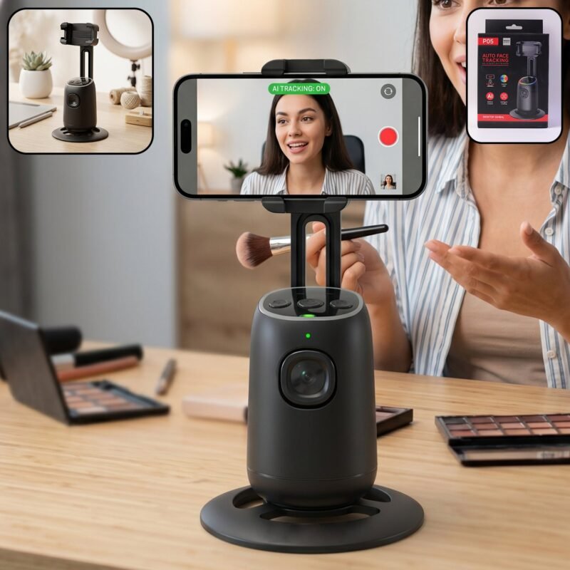 Selfie-Gimbal-1.jpg AI Face Tracking Mobile Holder � Hands-Free 360� Video Streaming