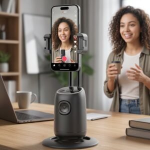 Selfie-Gimbal-5.jpg AI Face Tracking Mobile Holder � Hands-Free 360� Video Streaming