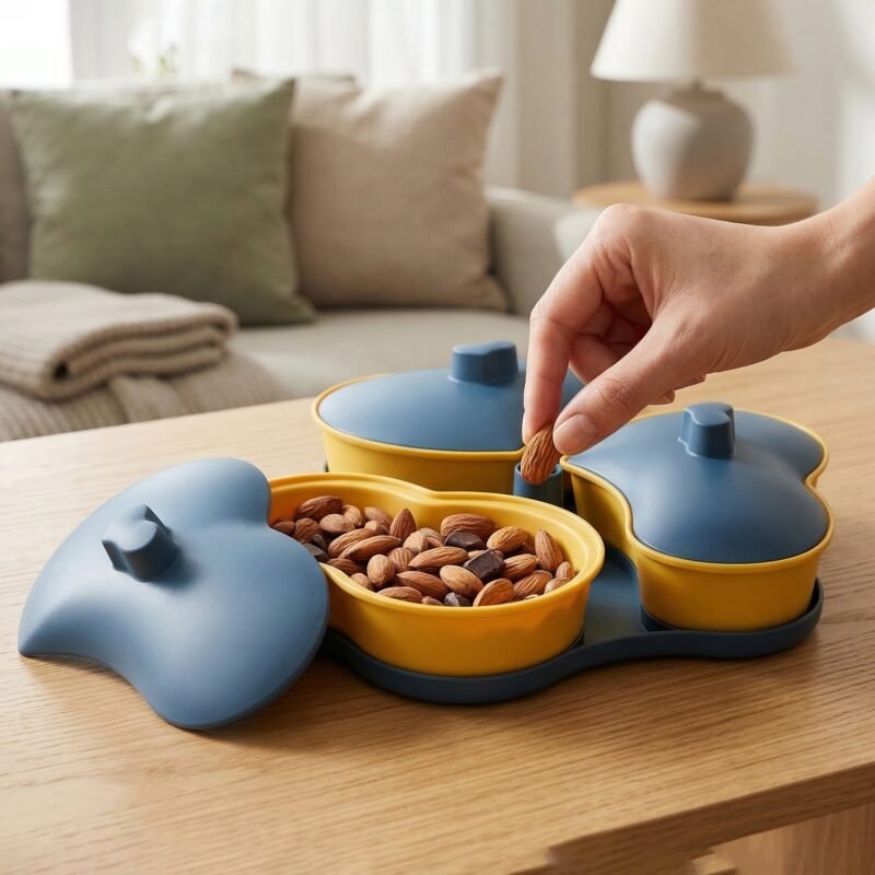 Multipurpose Snack Serving Tray with Lid � Elegant & Convenient