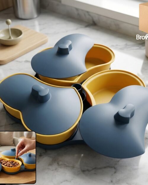 Multipurpose Snack Serving Tray with Lid � Elegant & Convenient