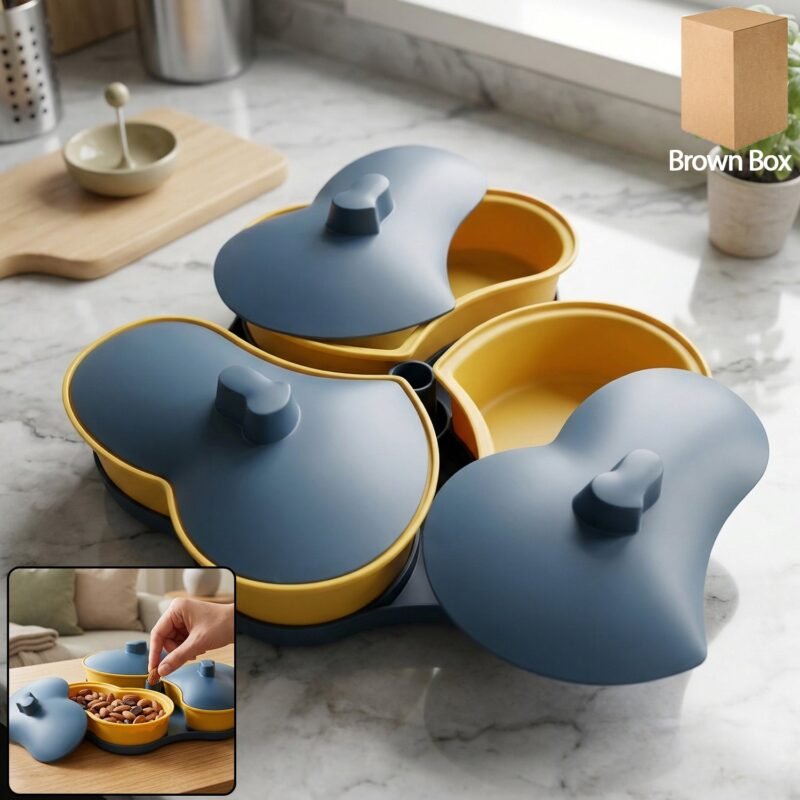 Multipurpose Snack Serving Tray with Lid � Elegant & Convenient
